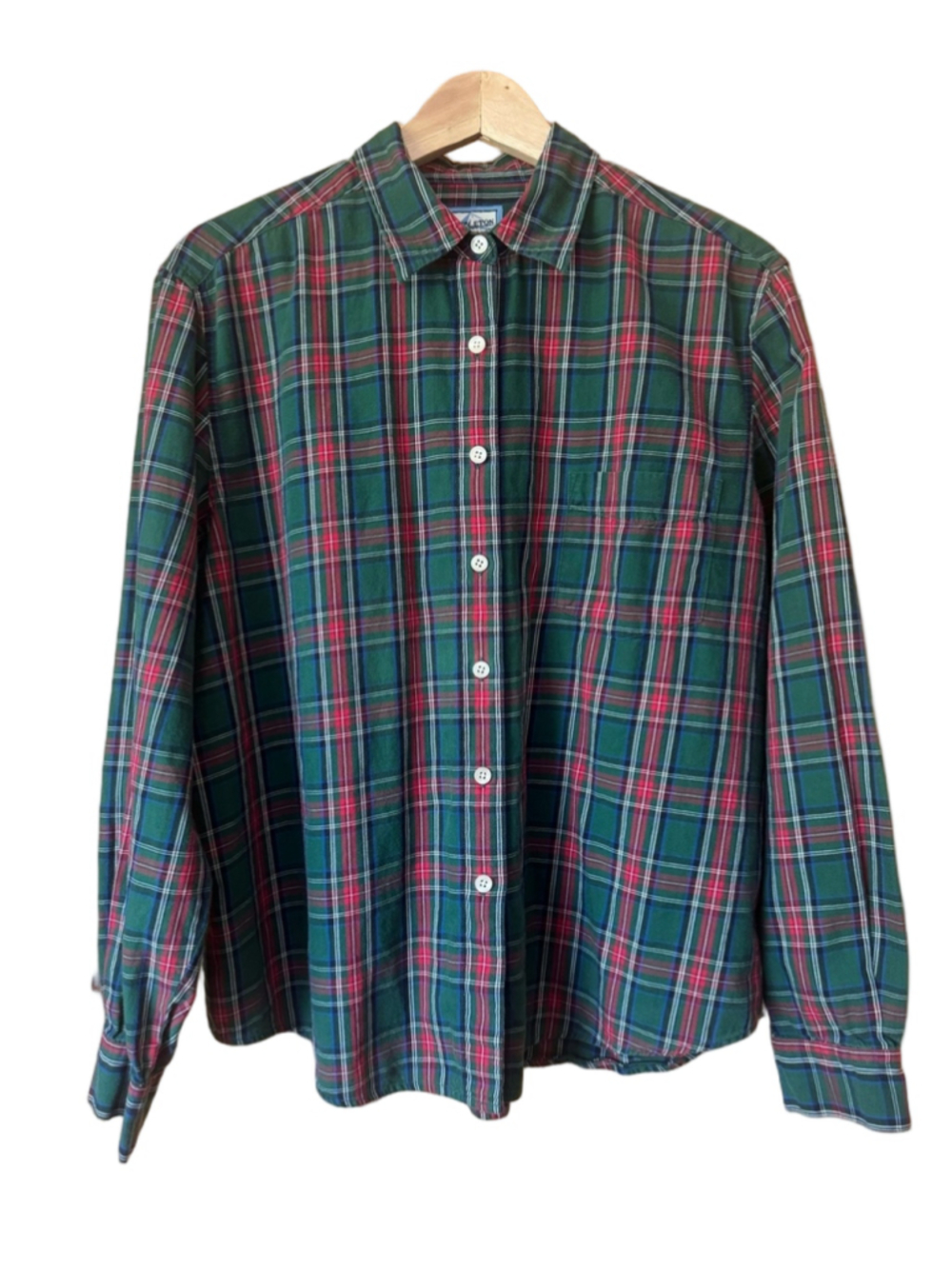 Vintage Pendleton Green & Red Plaid Button-Down Shirt - Women’s XL
